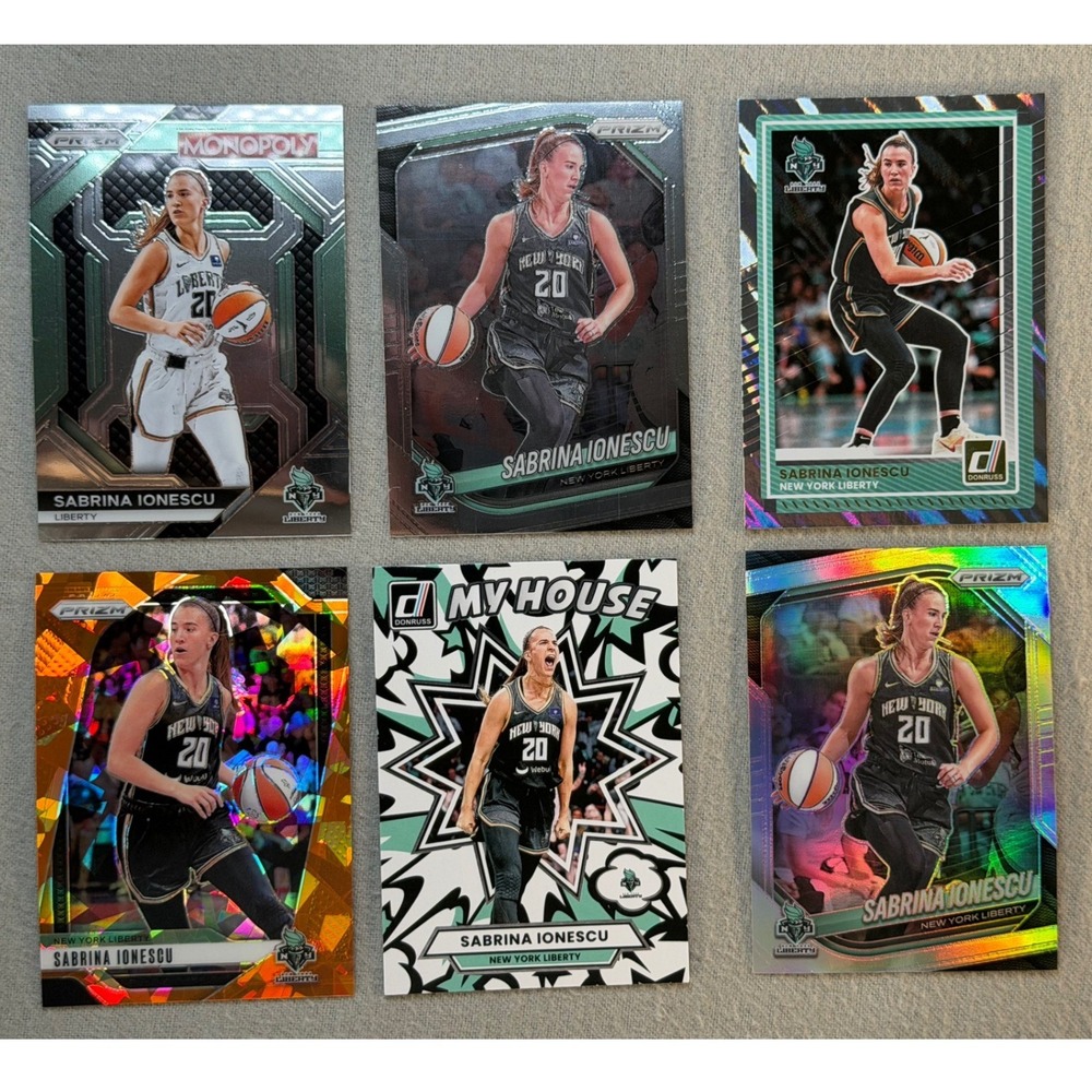 2024-25 Panini Sabrina Ionescu WNBA 6 Card Lot Prizm Donruss Monopoly Orange Ice